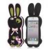 Huse - iphone husa silicon iepure bowknot iphone 5s iphone 5 neagra