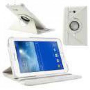 Huse Husa Lychee Samsung Galaxy Tab 3 7,0 Lite Rotativa 360 Grade Alba