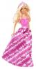 Papusa Barbie Printesa la petrecere - Rochie roz cu flori