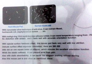 Mousepad negru din silicon antibacterian