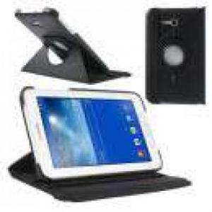 Huse Husa Lychee Samsung Galaxy Tab 3 7,0 Lite Rotativa 360 Grade Neagra