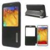 Huse Husa Flip Cu Fereastra Si Stand Samsung Galaxy Note 3 N9005 N9002 N9000 Neagra