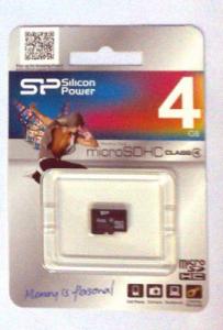 Card SDHC 4GB SILICON POWER, class 4