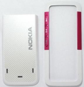 Carcase Carcasa Nokia 5310 alb+roz, fata+capac baterie