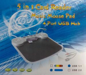 Mouse pad cu iluminare cu HUB 4 porturi USB, difuzoare si microfon atasat