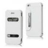 Huse - iphone husa slim flip din piele iphone 4 4s alba