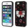 Huse - iphone husa bowknot si buze 3 in 1 dura cu diamante