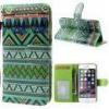 Huse - iphone Husa Piele Flip Lateral Stand Cu Slot Card iPhone 6 Tribal