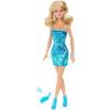 Papusa Barbie in rochite cu paiete stralucitoare turcoaz