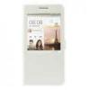 Huse Husa Flip Cu Fereastra Huawei G7-L01 Textura Silk Si Stand Alba