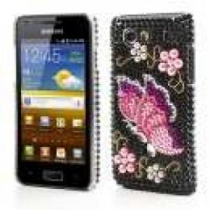 Huse Husa Perle Si Fluturi Cu Flori Dura Samsung i9070 Galaxy S Advance