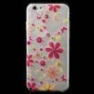 Huse - iphone Husa Silicon iPhone 6 Slim Flori Cu Diamante