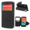 Huse Husa Korea Fancy Diary Piele Stand Cu Fereastra LG Google Nexus 5 D820 D821 Neagra