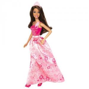 Papusa Barbie Printesa la petrecere - Rochie roz stralucitoare