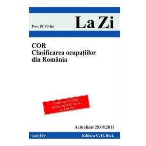 C.O.R. Clasificarea ocupatiilor din Romania (Actualizat la 25.08.2011). Cod 449