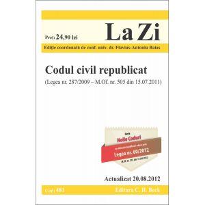 Codul civil republicat (Actualizat la 20.08.2012). Cod 481