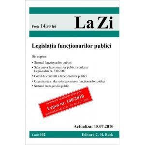 Legislatia functionarilor publici (actualizat la 15.07.2010). Cod 402