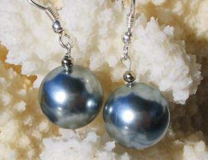 Cercei din argint 925 cu perle gri