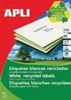 Etichete autoadezive Apli, din hartie reciclata, A4, ink/laser/copy, 210 x 148 m