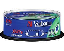 CD-R Verbatim 52x 700MB 80 min Extra Protection 25 bucati/cake