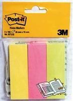 Page marker 3 culori Post-it&reg;, 25 x 76 mm, 3 culori/set, 100 file/culoare