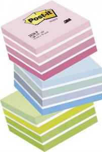 Cub notite autoadezive Post-it&reg; Aquarelle, 76 x 76 mm, 450 file, roz pastel