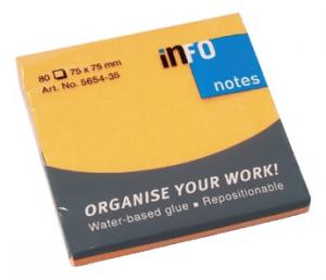 Notes adeziv 75x75mm 80f briliant orange