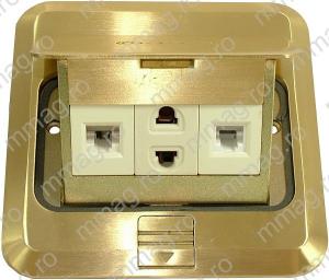 111802 - Priza retea 220 V,RJ 45, RJ 11 - in pardosela