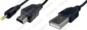127949 - cablu date [ mini USB, jack c.c. 4mm ] -> [ USB A, tata