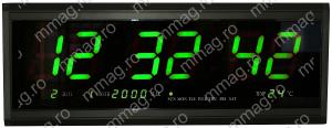 110901 - Ceas electronic cu calendar, afisaj verde-480 x 185mm