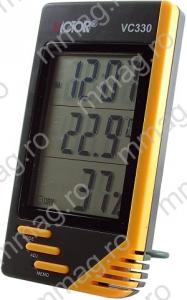 110947 - Termometru, ceas si higrometru, cu afisaj LCD - VC330