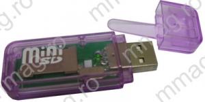 114027 - cititor/inscriptor de carduri numai mini SD - USB 2