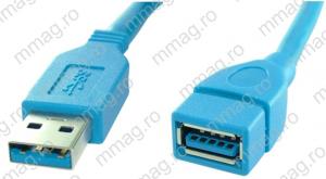 127895-Prelungitor USB,cablu USB A 3,0, tata-USB A 3,0, mama