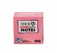 Stick notes cub color, 76 x 76 mm, 400 file, HOPAX - magenta neon-roz galben pastel