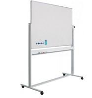 Whiteboard rotativ 100 x 150 cm, pe stand mobil, profil aluminiu RC, SMIT