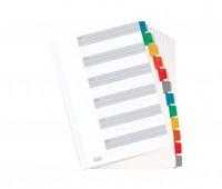Separatoare carton Mylar, cu margine plastic color, 10 culori-set, ELBA