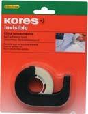 Banda adeziva Kores Invisible, 19 mmx33m, rola-plus-dispenser