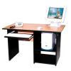 Birou calculator Office Line, pal mahon+negru, 110x60x75 cm, cu o polita culisanta si loc unitatecen