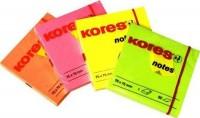 Notite adezive Kores neon, 75x75 mm, 80 file, rosu