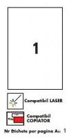 Etichete Apli transparente, 210x297 mm, laser-copy, 20 buc, 20 coli/blister