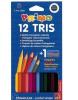 Creioane colorate Morocolor Jumbo cu ascutitoare, triunghiulare, 12 culori/cutie