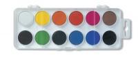 Acuarela 12 culori, phi pastila 22,5 mm, baza dreptunghiulara alba, culori stralucitoare Anilinky