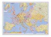 Harta Europei, rama aluminiu, 1290x940 mm-10 magneti simbol inclusi