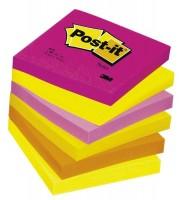 Notite adezive Post-it Tutti Frutti neon, 76x76mm, 100 file, 6 buc/set, 654-TF