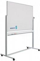 Whiteboard rotativ 100 x 180 cm, pe stand mobil, profil aluminiu RC,SMIT