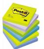 Notite adezive Post-it Mint neon, 76x76mm, 100 file, 6 buc/set, 654-MT