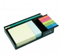 Notesuri autoadezive cu suport, 76 x 76-76 x 25-45 x 12 mm, HOPAX - culori asortate