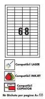 Etichete autoadezive Apli cu colturi drepte, ink-laser-copy, 48.5x16.9 mm, 6800 buc, 100 coli/top