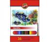 Creioane colorate Mondeluz Aquarell-Pentru Pictura-Solubile in Apa, 36 culori cutie carton motiv PESTI