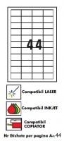 Etichete autoadezive Apli cu colturi drepte, ink-laser-copy, 48.5x25.4 mm, 4400 buc, 100 coli/top